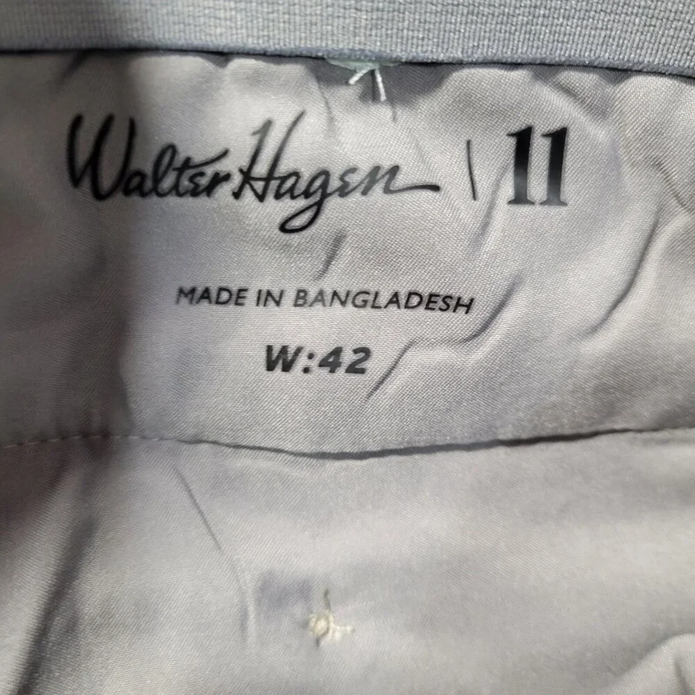 Walter Hagen Shorts Men‎ Size 42 Seersucker Golf Gripper Stretch Waistband Green
